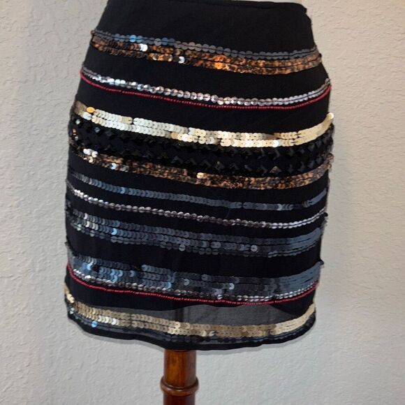 Rock & Republic sequin/beaded black mini skirt XS/2 - Picture 2 of 9